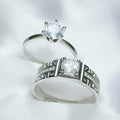 Friendship Silver Plated Crystal Couple's Ring